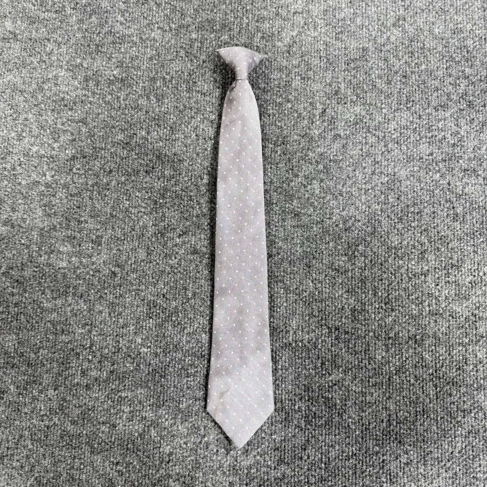 Boys' Clip-On Necktie — Gray Polka Dot — Kids Size